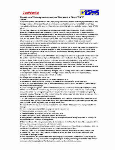 Epson  Head Cleaning Epson Document in English